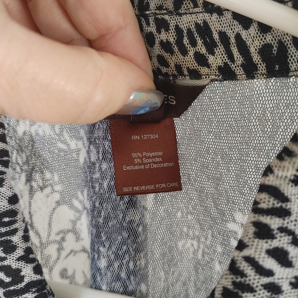 Multiples Mixed Animal Print Zip Front Jacket/Shirt Size L - Picture 5 of 13